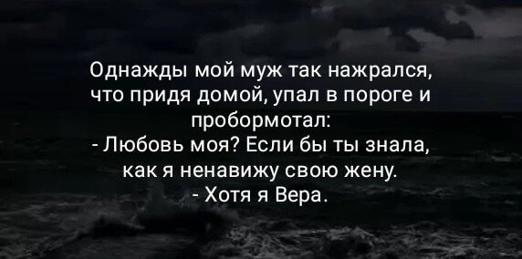 Однажды мой муж так нажрался, что придя домой, упал в пороге